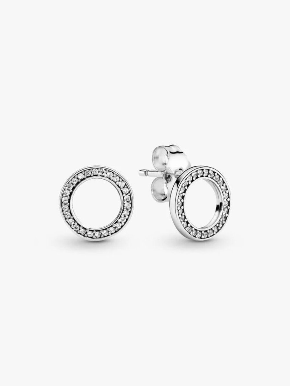 Pandora Sparkling Circle Stud Earrings Sterling silver